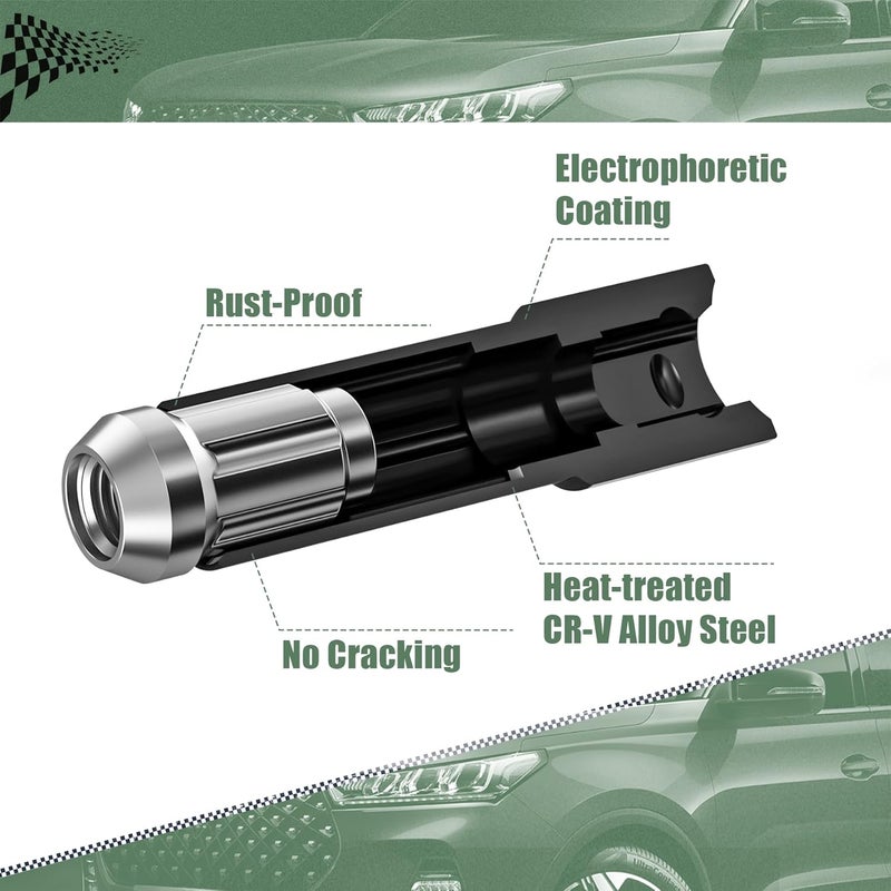 glorider Small 6 Point Spline Lug Nut Socket, 1/2-Inch Drive Impact Square Tool – Easily Remove M12x1.5, M12x1.25, 1/2-20, M10x1.25, 3/8-20 Lug Bolts/Nuts | 1 Pc (Black) - Image 3